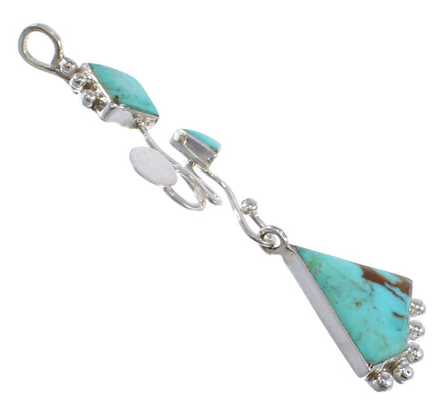 Silver And Turquoise Slide Southwest Pendant WX57874